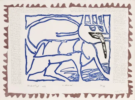 Radierung Alechinsky - Le chien roi – Le chien roi