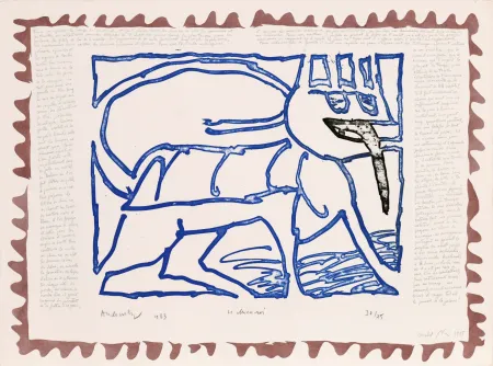 Radierung Alechinsky - Le chien roi – Le chien roi