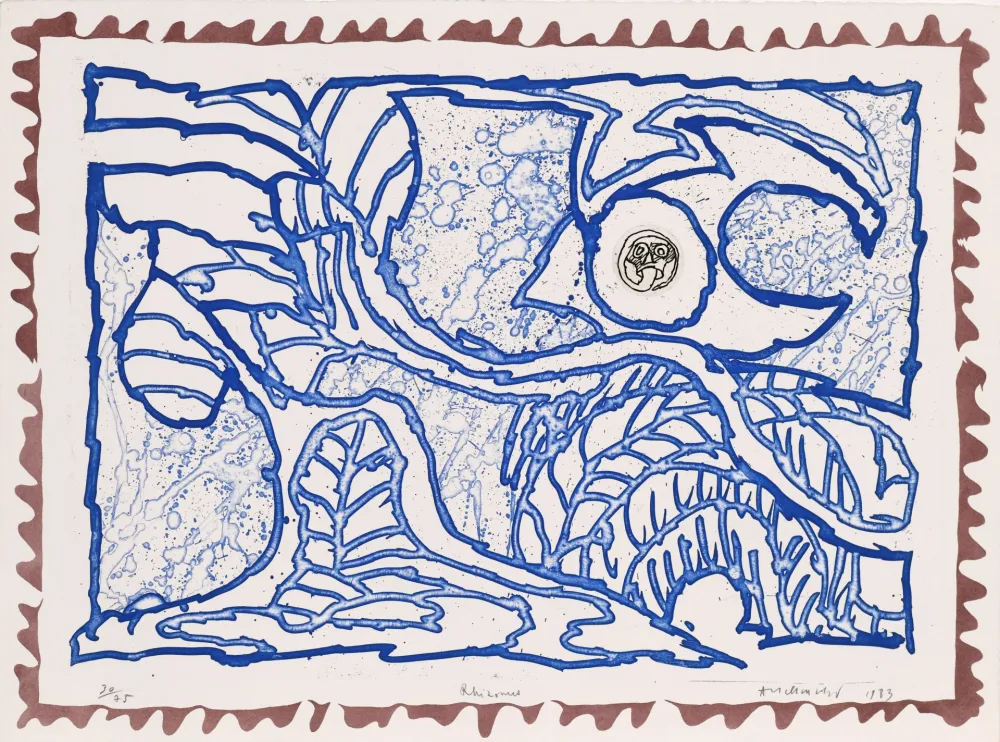 Radierung Alechinsky - Le chien roi – Rhizome