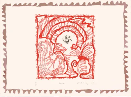 Radierung Alechinsky - Le chien roi – Tunnel