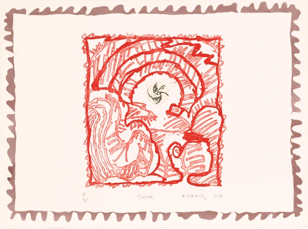 Radierung Alechinsky - Le chien roi – Tunnel