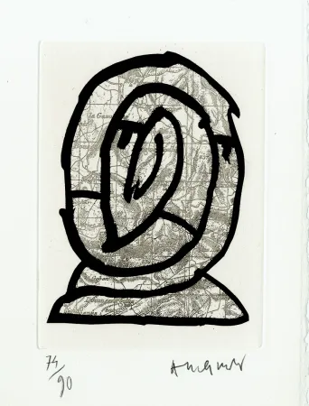 Radierung Alechinsky - Le Cours des choses