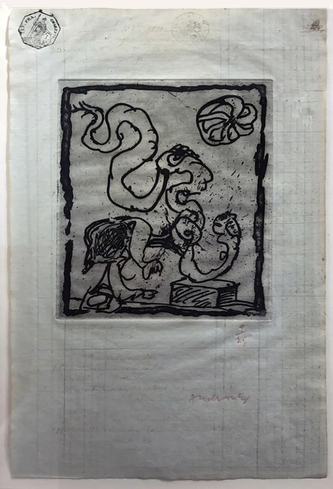 Radierung Alechinsky - Le dimanche du comptable