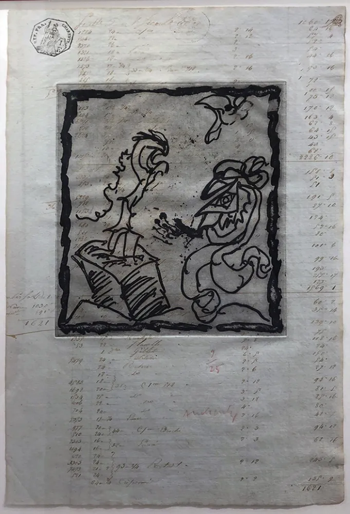 Radierung Alechinsky - Le dimanche du comptable