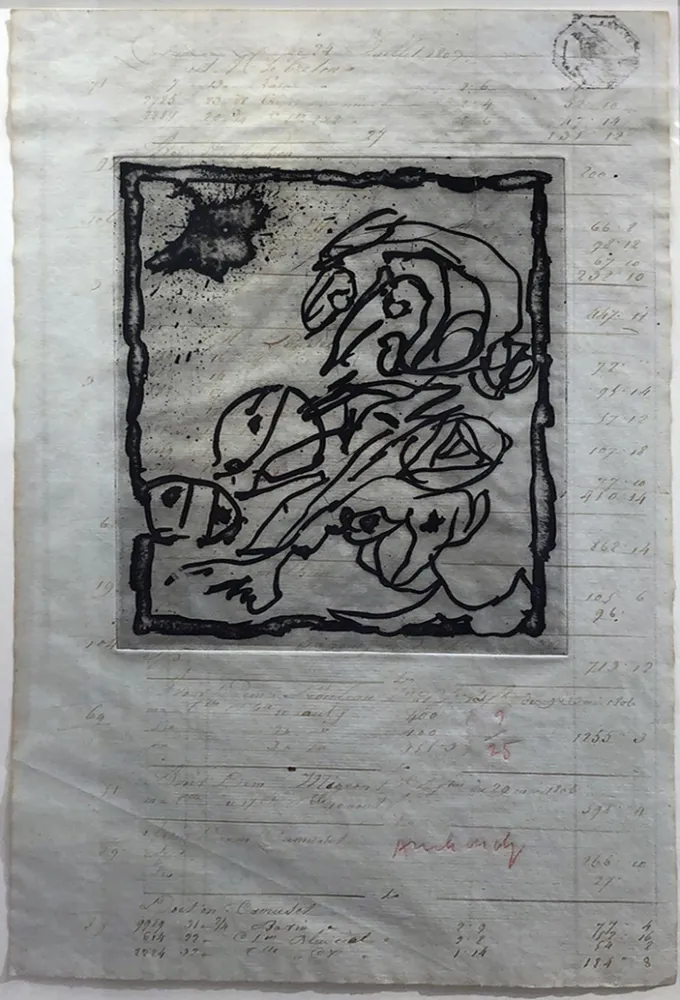 Radierung Alechinsky - Le dimanche du comptable