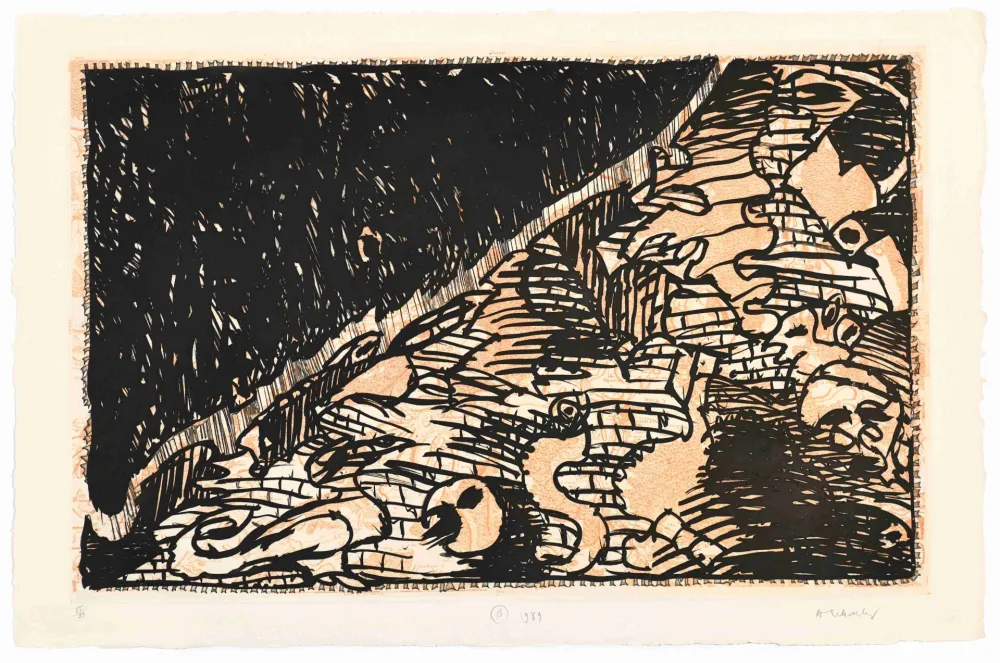 Radierung Alechinsky - Le Flanc Nord