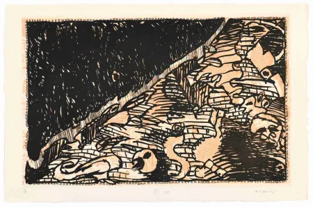 Radierung Alechinsky - Le Flanc Nord