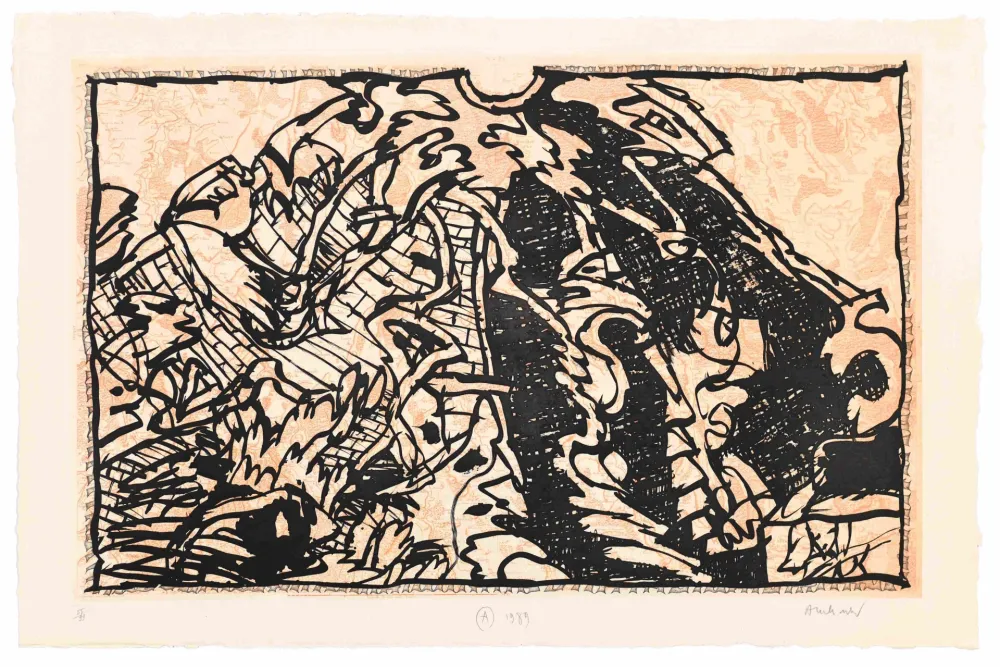 Radierung Alechinsky - Le Fort de Touillon