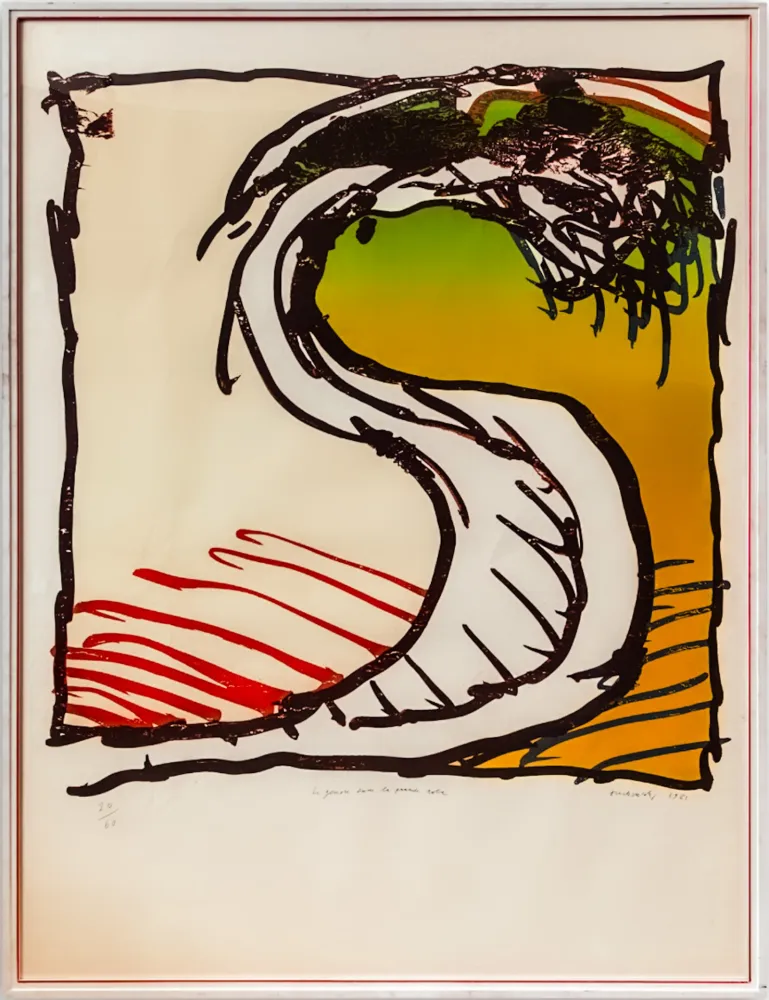 Lithographie Alechinsky - Le genou dans la grande robe