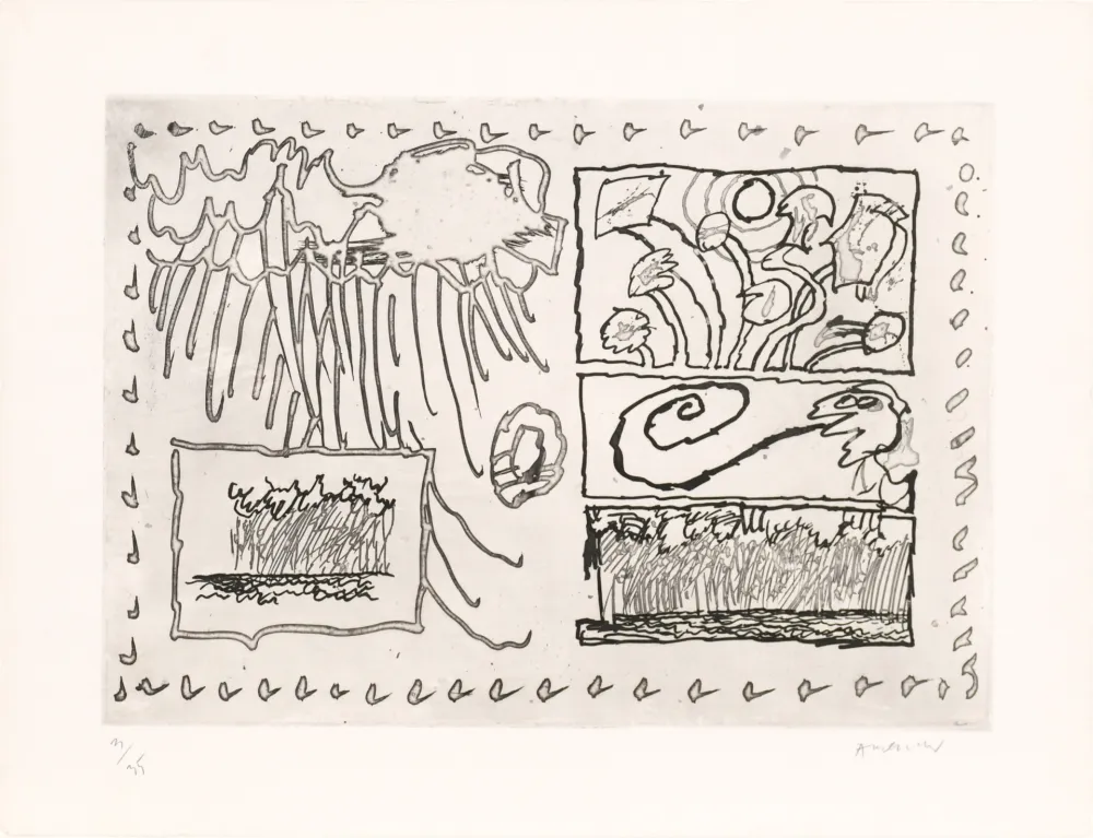 Radierung Alechinsky - Le rêve de l’ammonite