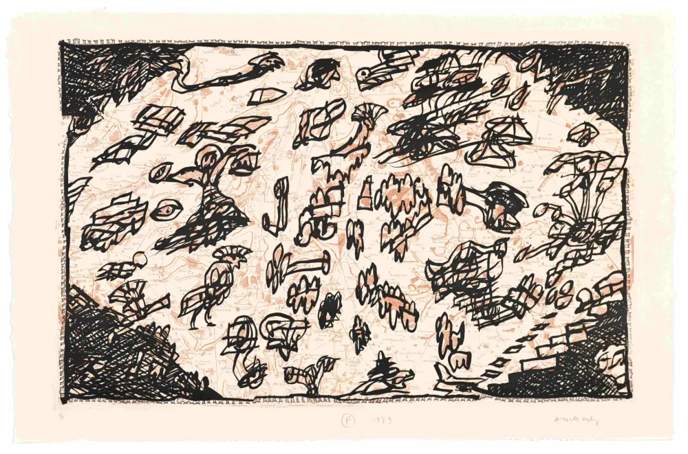 Radierung Alechinsky - Le Sauve qui peut de Rocquencourt