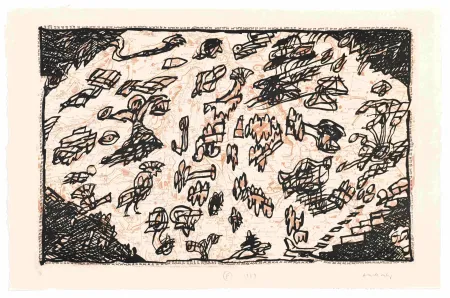 Radierung Alechinsky - Le Sauve qui peut de Rocquencourt