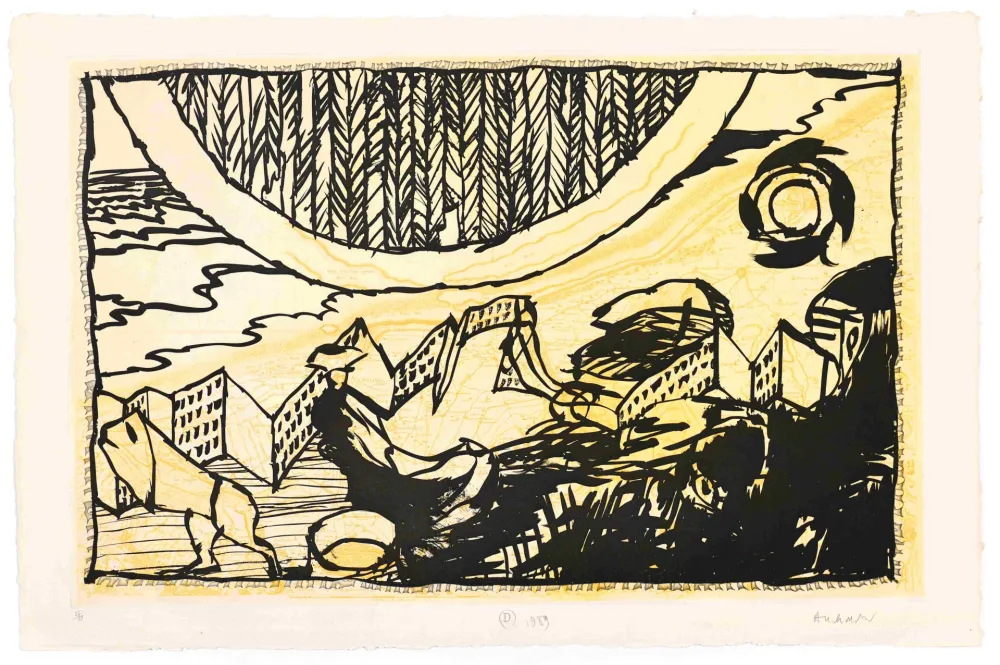 Radierung Alechinsky - Le Siège de Nieuport