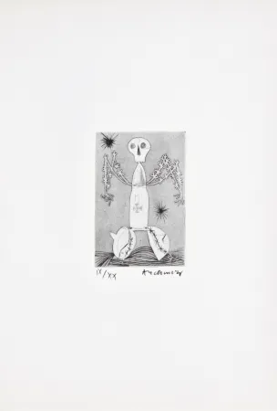 Radierung Alechinsky - Les métiers 07: Le soldat méconnu