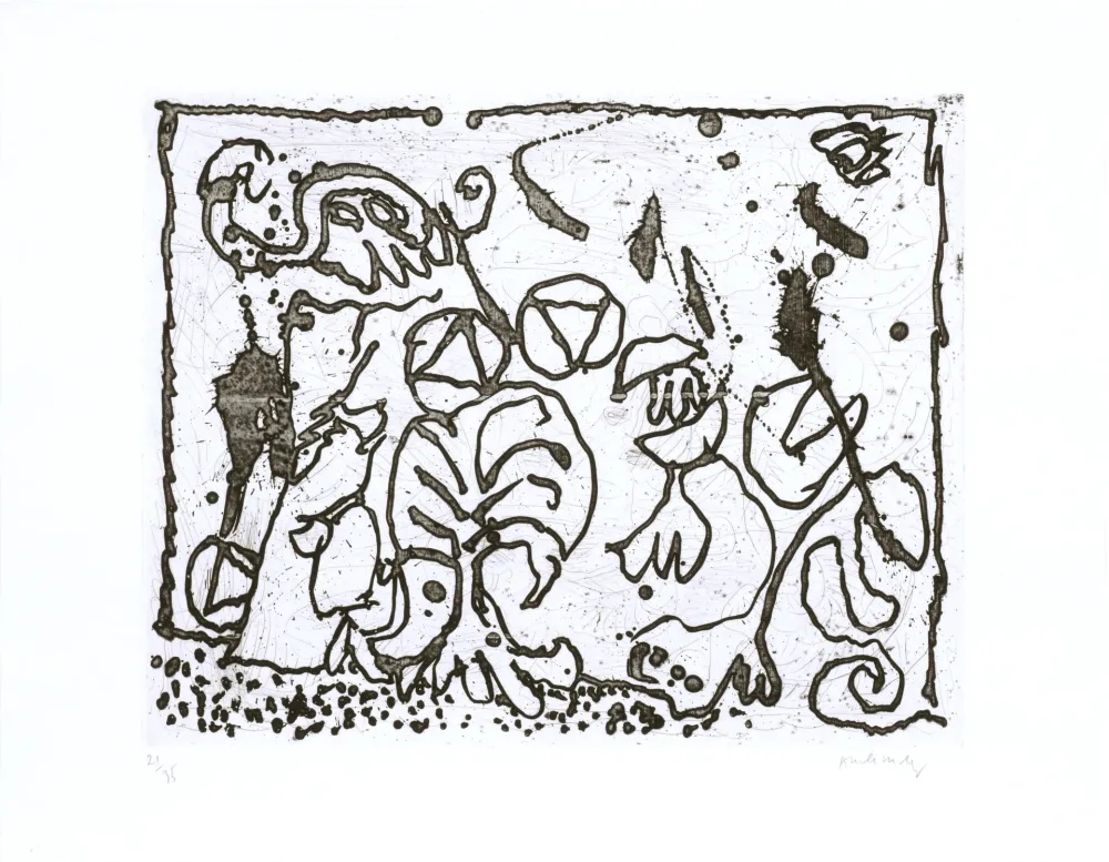 Radierung Alechinsky - Les points sans les i