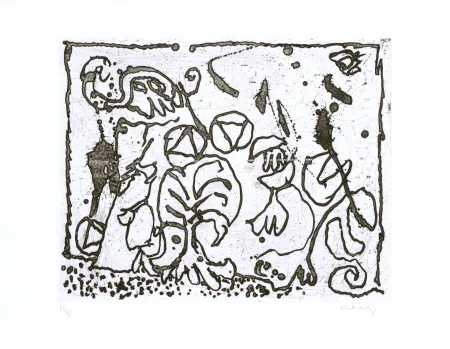 Radierung Alechinsky - Les points sans les i