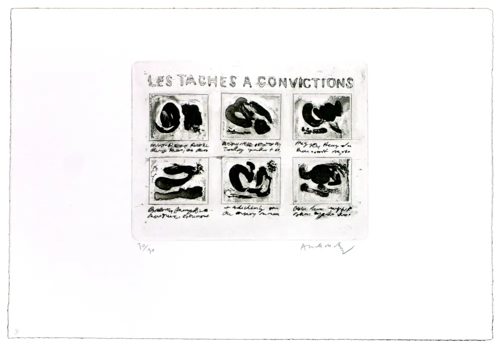 Radierung Alechinsky - Les tâches à convictions