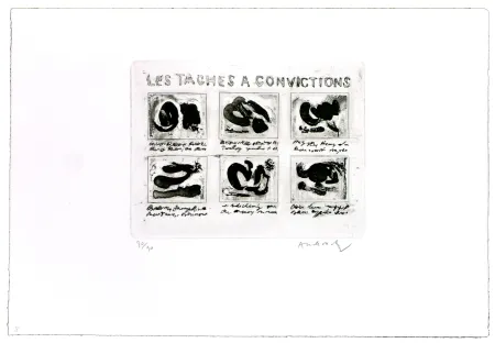 Radierung Alechinsky - Les tâches à convictions