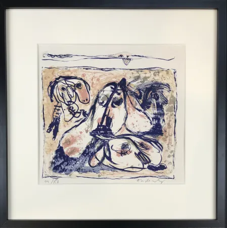 Lithographie Alechinsky - Les tireurs de langue, 1962