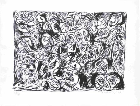 Lithographie Alechinsky - Les yeux ouverts