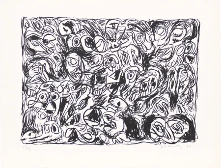 Lithographie Alechinsky - Les yeux ouverts