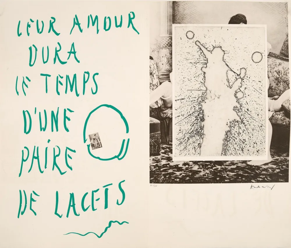 Radierung Alechinsky - Leur amour dura le temps d’une paire de lacets