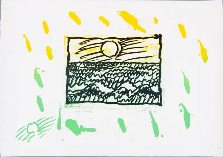 Linolschnitt Alechinsky - Lino-litho, Planche VII