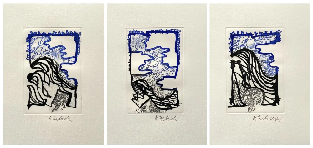 Radierung Alechinsky - '' L'Or Noir ''