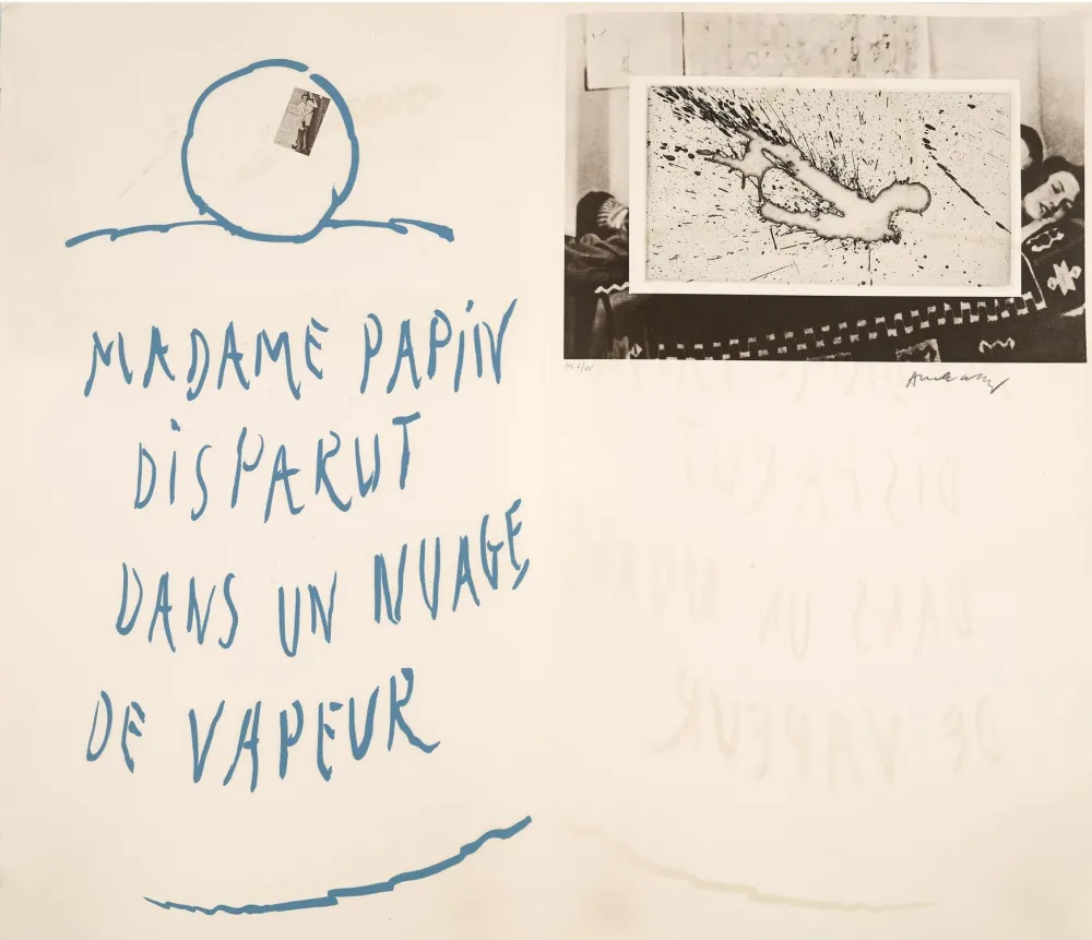 Radierung Alechinsky - Madame Papin disparut dans un nuage de vapeur