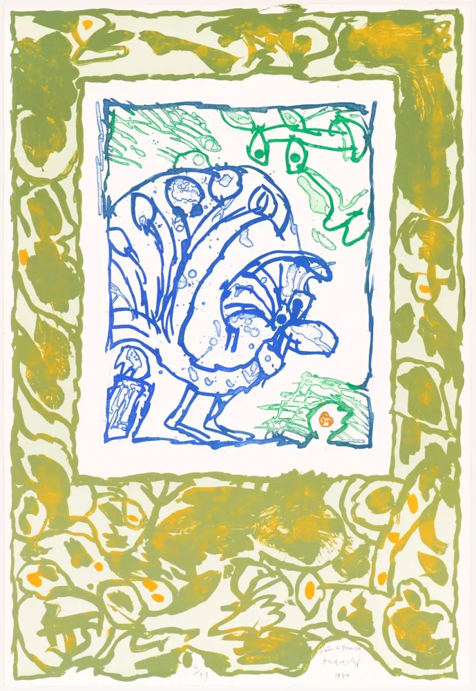 Lithographie Alechinsky - Paon différencié