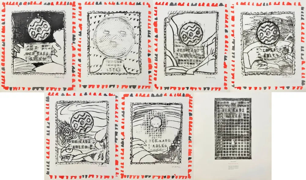 Radierung Alechinsky - Pièces du mobilier urbain