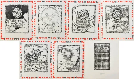 Radierung Alechinsky - Pièces du mobilier urbain