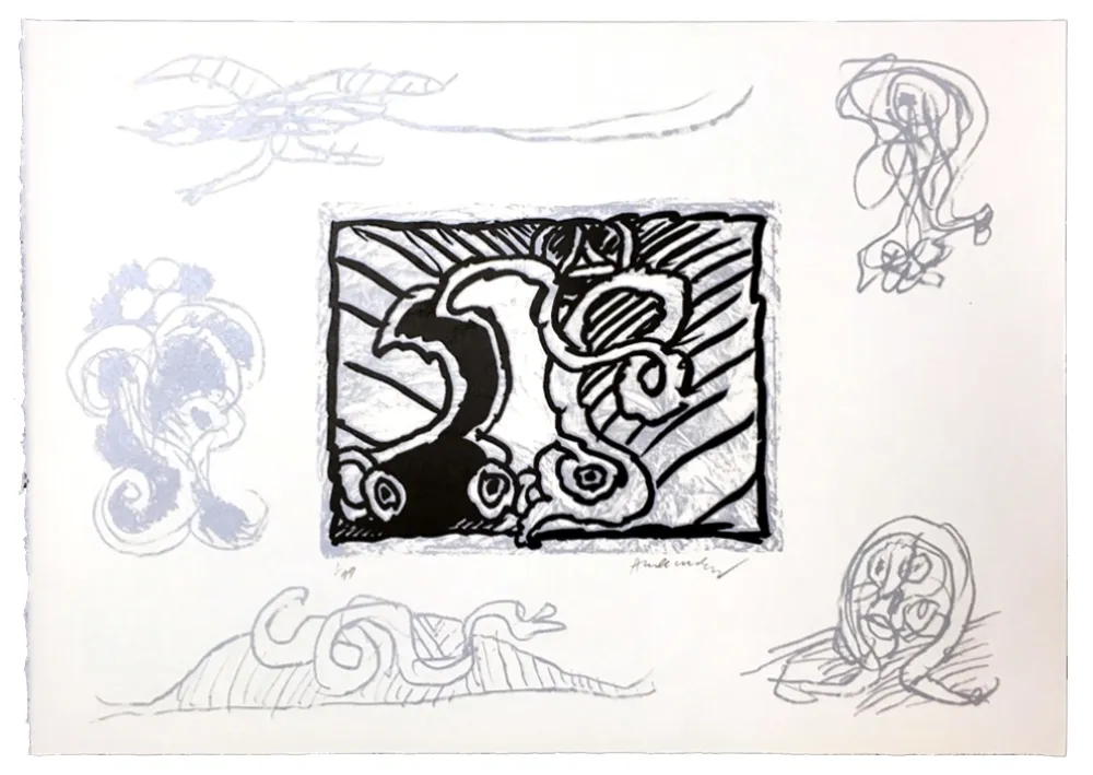 Linolschnitt Alechinsky - Planche IX