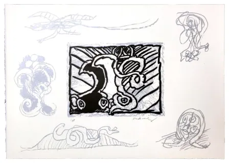 Linolschnitt Alechinsky - Planche IX