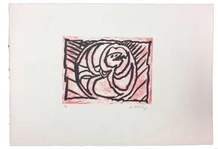 Linolschnitt Alechinsky - Planche V