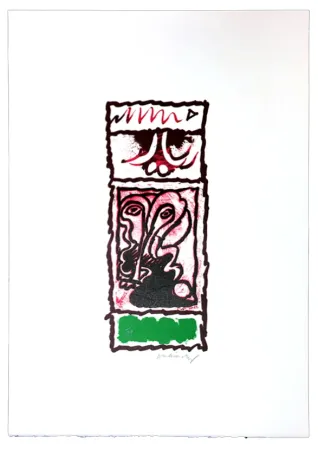Linolschnitt Alechinsky - Planche X