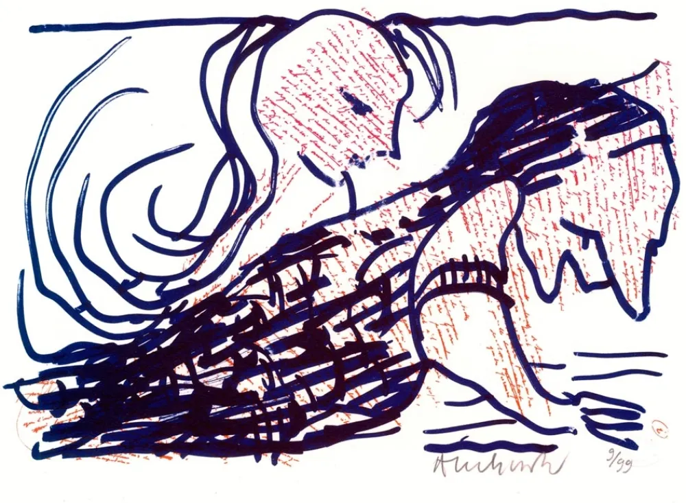 Lithographie Alechinsky - Pointes et feutres