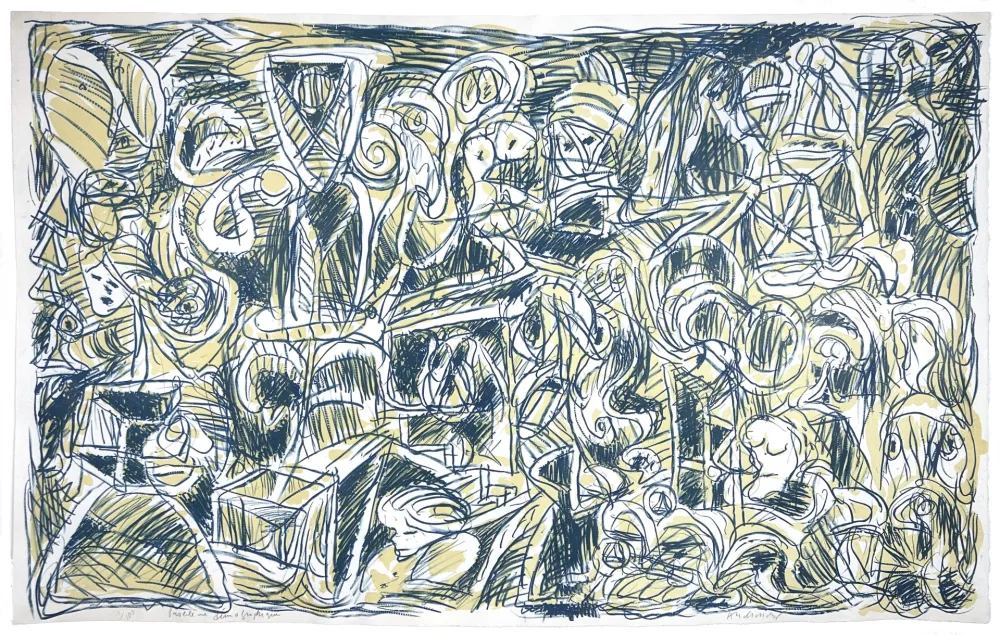 Lithographie Alechinsky - Problème démographique