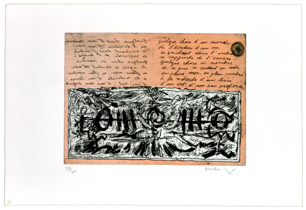 Radierung Alechinsky - Quelque chose d'un monde