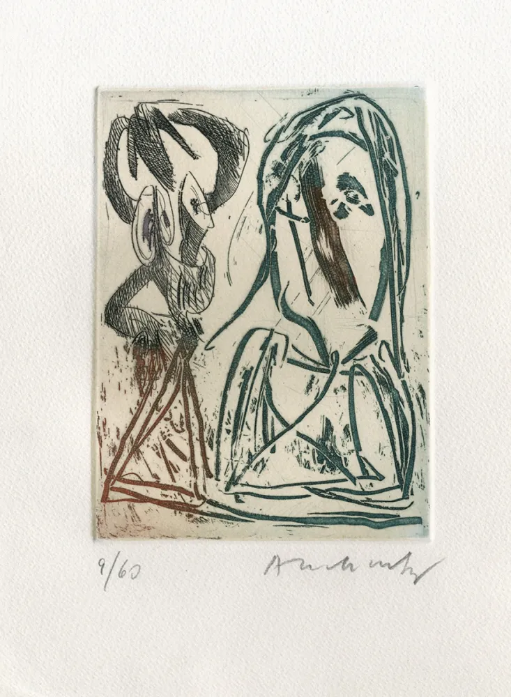 Radierung Alechinsky - Quelques vieilles lignes