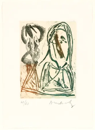 Radierung Alechinsky - Quelques vieilles lignes III