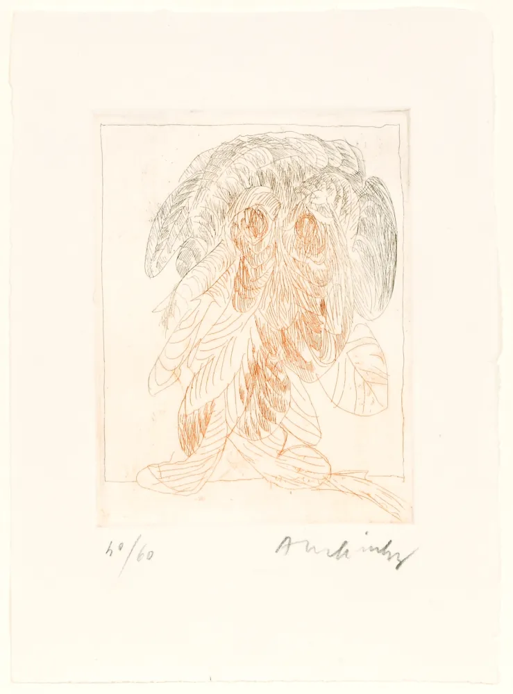 Radierung Alechinsky - Quelques vieilles lignes IV