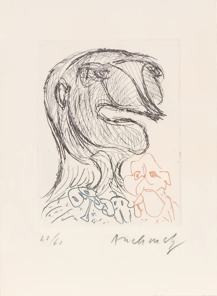 Radierung Alechinsky - Quelques vieilles lignes X