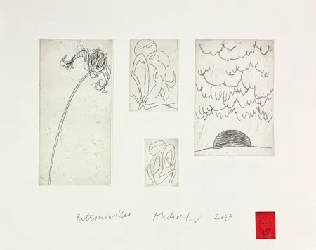 Radierung Alechinsky - Retrouvailles