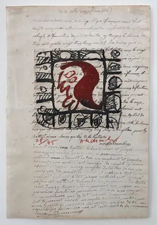 Radierung Alechinsky - Rêve de l'ammonite