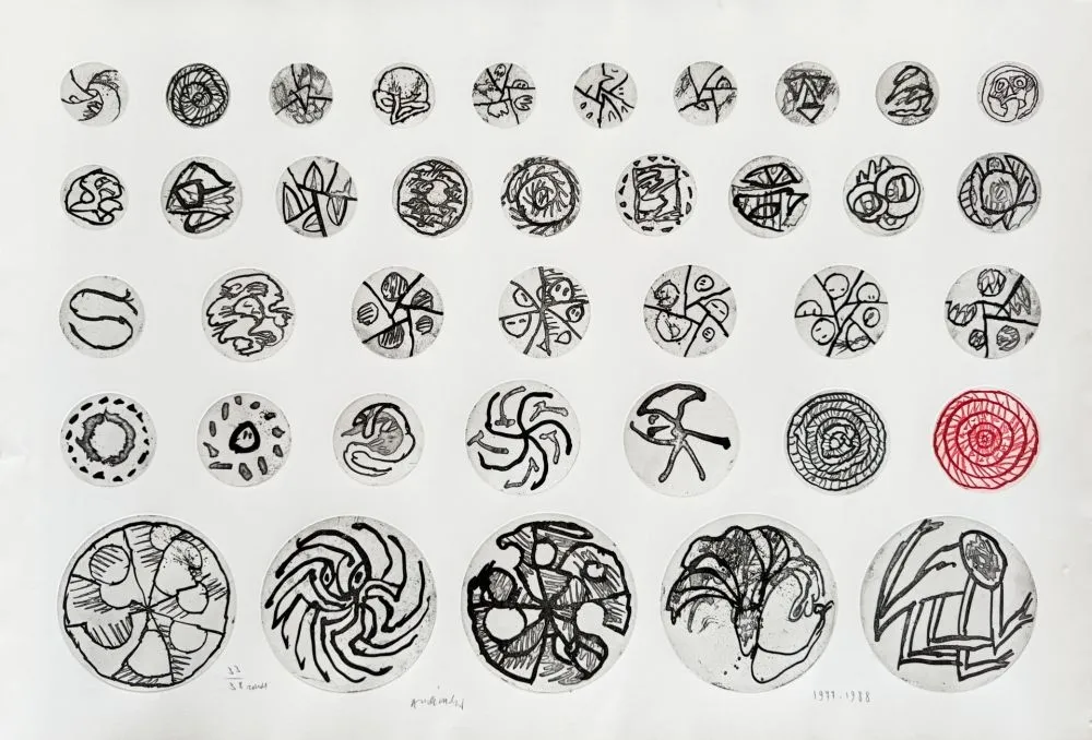 Radierung Alechinsky - Ronds