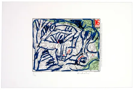 Lithographie Alechinsky - Seizième arrondissement, Nord (Paris)