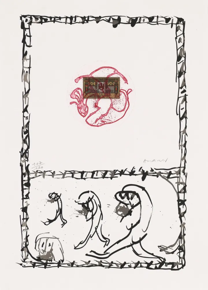 Radierung Alechinsky - Serpent 04