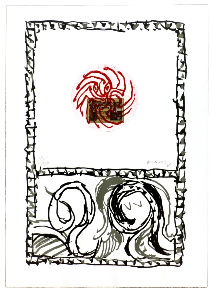 Radierung Alechinsky - Serpent II