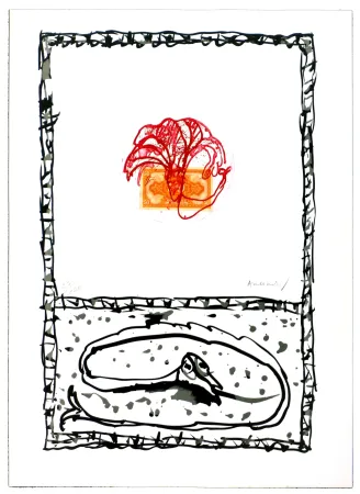 Radierung Alechinsky - Serpent III